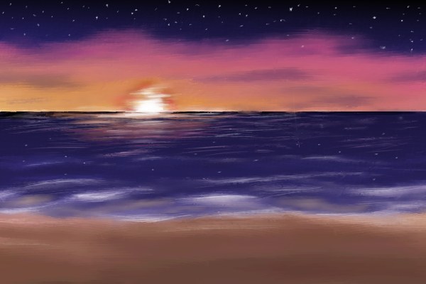 Beach Sunset Drawing